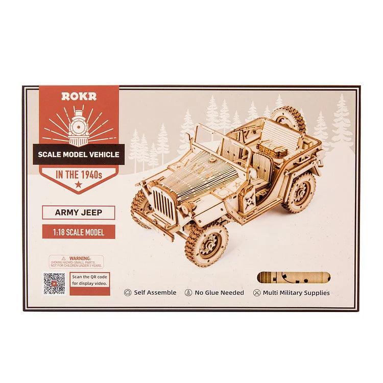 ROKR Army Jeep Scale Model 3D Wooden Puzzle MC701 [Only Ship To U.S.] - The Emporium