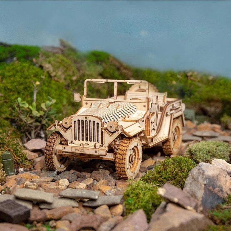 ROKR Army Jeep Scale Model 3D Wooden Puzzle MC701 [Only Ship To U.S.] - The Emporium