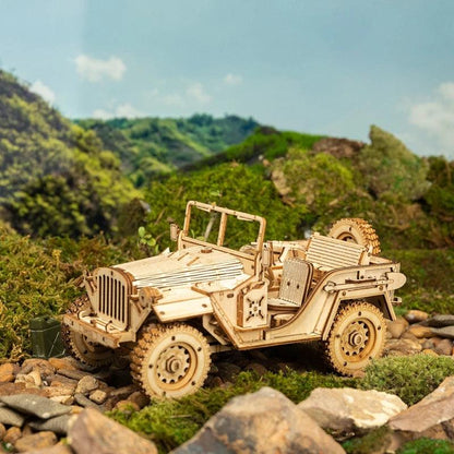 ROKR Army Jeep Scale Model 3D Wooden Puzzle MC701 [Only Ship To U.S.] - The Emporium