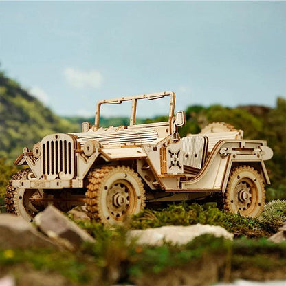 ROKR Army Jeep Scale Model 3D Wooden Puzzle MC701 [Only Ship To U.S.] - The Emporium