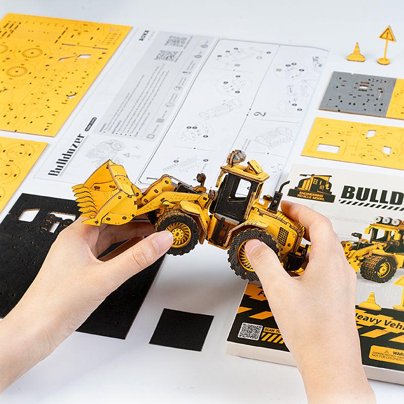 ROKR Bulldozer Engineering Vehicle 3D Wooden Puzzle TG509K [Only Ship To U.S.] - The Emporium