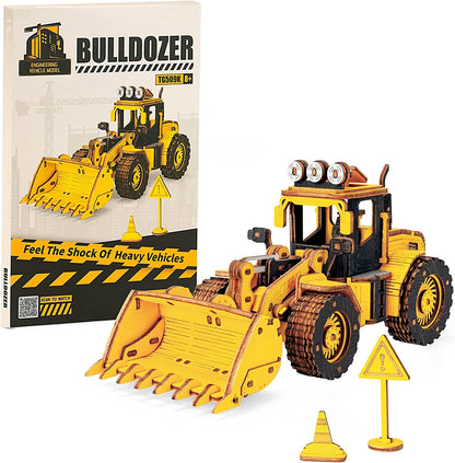 ROKR Bulldozer Engineering Vehicle 3D Wooden Puzzle TG509K [Only Ship To U.S.] - The Emporium