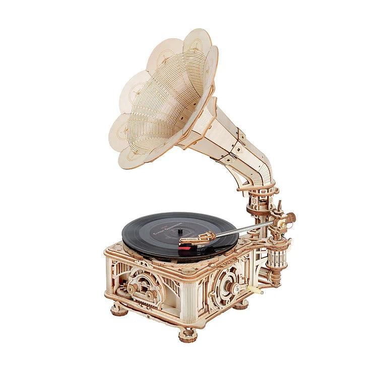 ROKR Classic Gramophone 3D Wooden Puzzle LKB01 (Hand Rotate Mode) [Only Ship To U.S.] - The Emporium