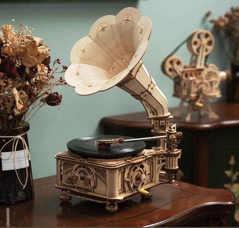 ROKR Classic Gramophone 3D Wooden Puzzle LKB01 (Hand Rotate Mode) [Only Ship To U.S.] - The Emporium