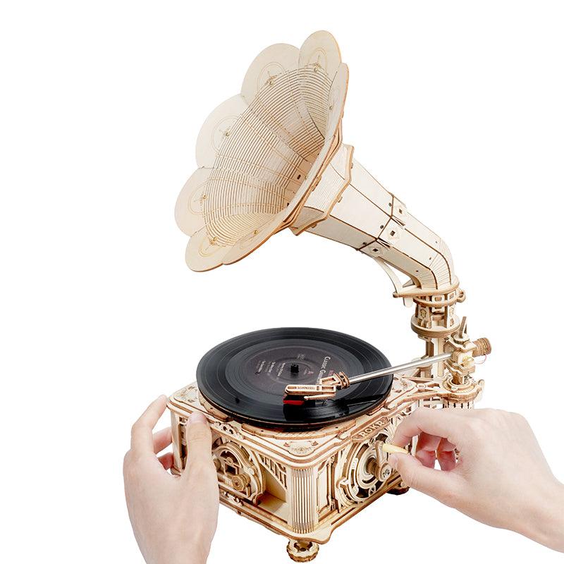 ROKR Classic Gramophone 3D Wooden Puzzle LKB01 (Hand Rotate Mode) [Only Ship To U.S.] - The Emporium