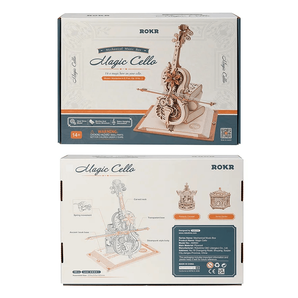 ROKR Magic Cello Mechanical Music Box 3D Wooden Puzzle AMK63 - The Emporium