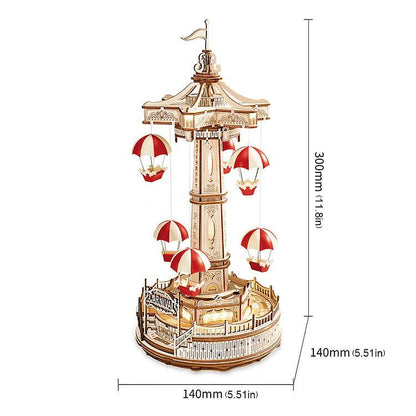 ROKR Parachute Tower DIY Music Box 3D Wooden Puzzle EA01 [Only Ship To U.S.] - The Emporium