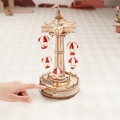 ROKR Parachute Tower DIY Music Box 3D Wooden Puzzle EA01 [Only Ship To U.S.] - The Emporium