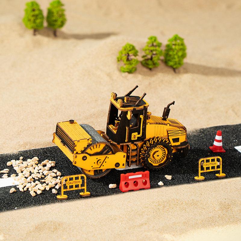 ROKR Road Roller Engineering Vehicle 3D Wooden Puzzle TG701K [Only Ship To U.S.] - The Emporium