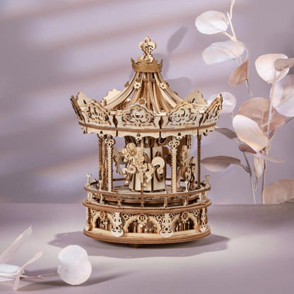 ROKR Romantic Carousel Mechanical Music Box 3D Wooden Puzzle AMK62 [Only Ship To U.S.] - The Emporium