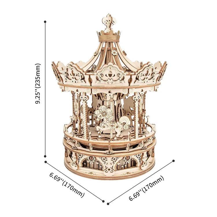 ROKR Romantic Carousel Mechanical Music Box 3D Wooden Puzzle AMK62 [Only Ship To U.S.] - The Emporium