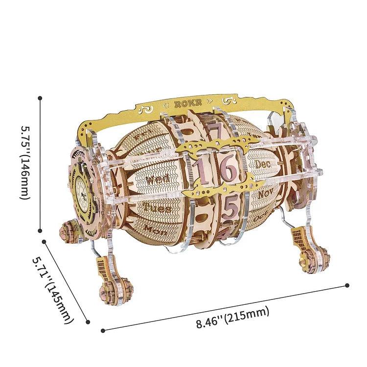 ROKR Time Engine DIY Desk Calendar 3D Wooden Puzzle LC801 [Only Ship To U.S.] - The Emporium