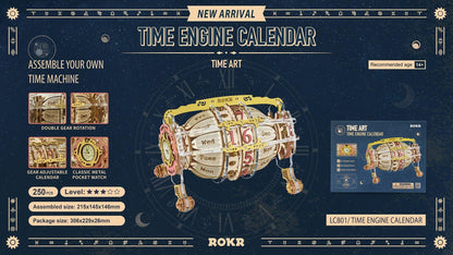 ROKR Time Engine DIY Desk Calendar 3D Wooden Puzzle LC801 [Only Ship To U.S.] - The Emporium