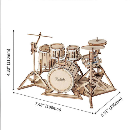 Rolife Drum Kit 3D Wooden Puzzle TG409 - The Emporium