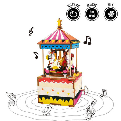 Rolife Merry-Go-Round Music Box 3D Wooden Puzzle AM304 - The Emporium