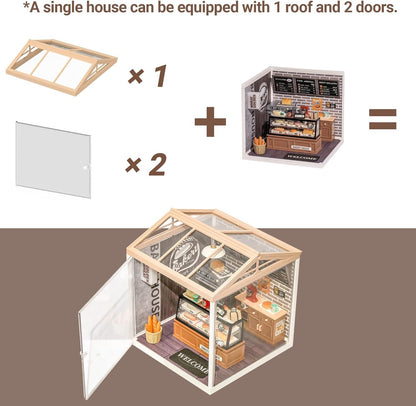 Rolife Roof DWP02 and Dust-proof Door DWP05 for Super Creator Plastic DIY Miniature House - The Emporium