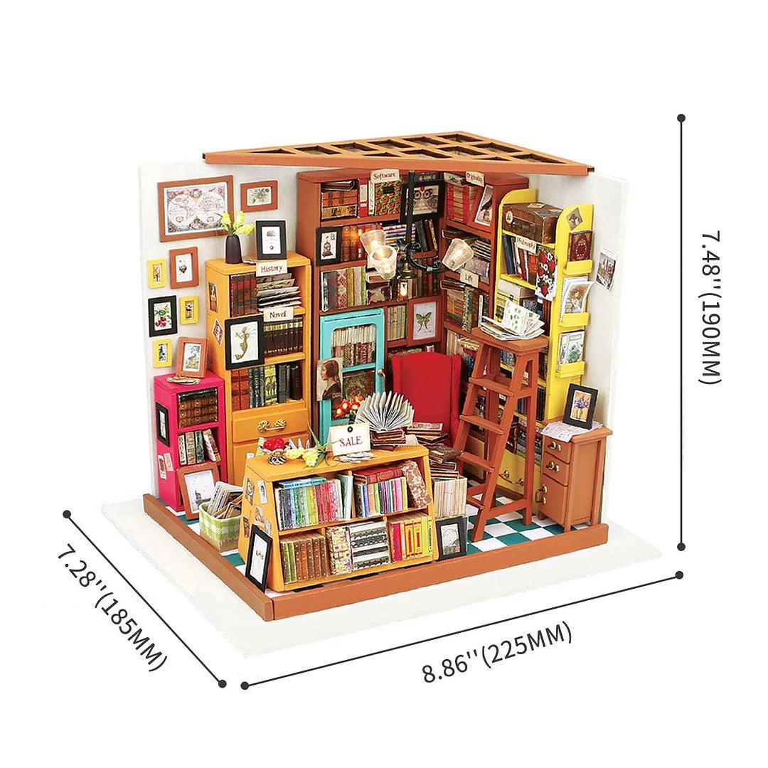 Rolife Sam's Study Library DIY Miniature House Kit DG102 - The Emporium