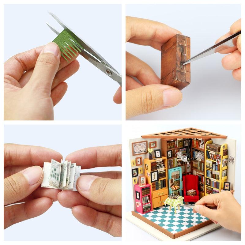 Rolife Sam's Study Library DIY Miniature House Kit DG102 - The Emporium