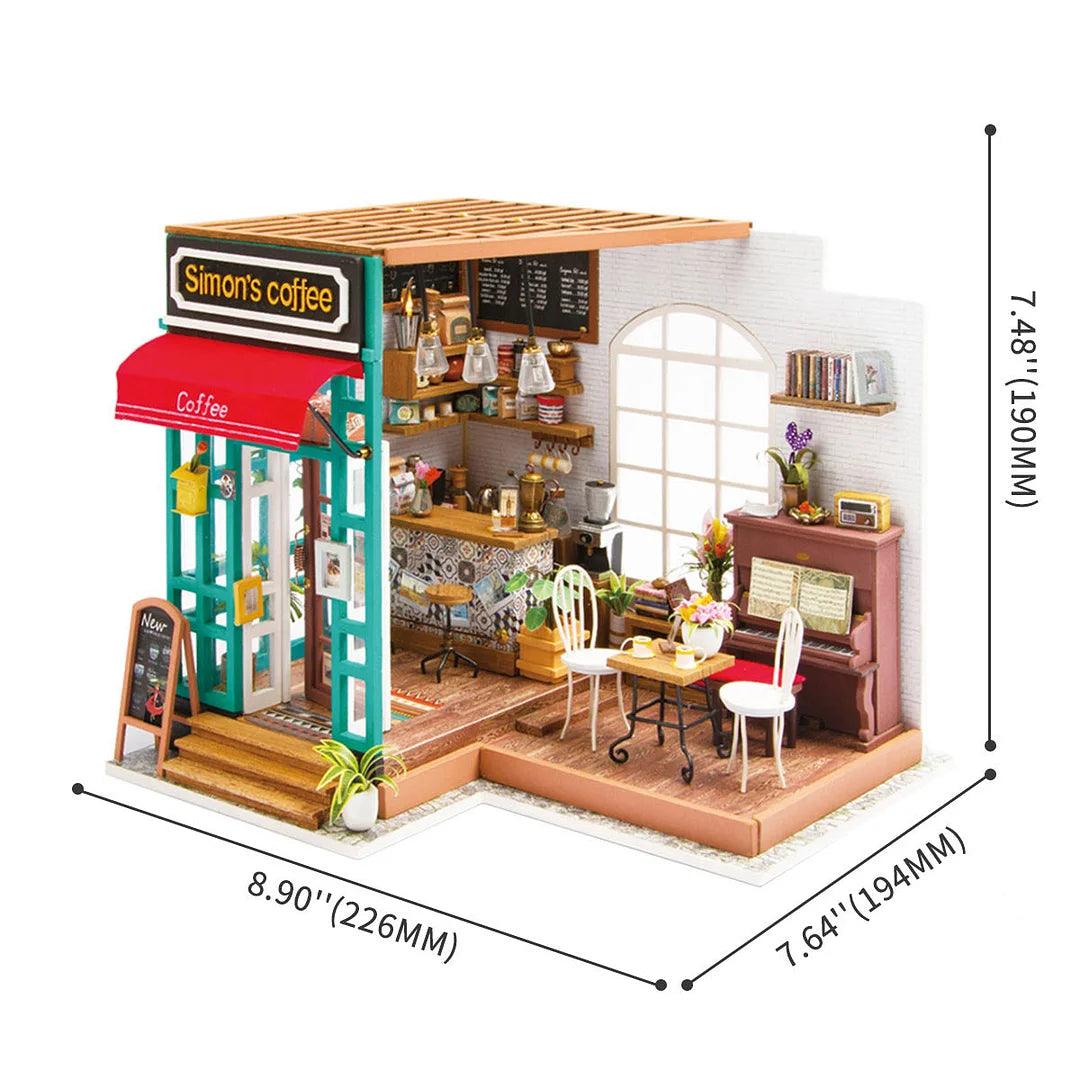 Rolife Simon's Coffee Shop DIY Miniature Dollhouse Kit DG109 - The Emporium