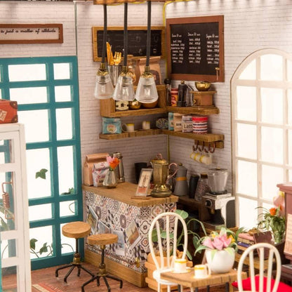 Rolife Simon's Coffee Shop DIY Miniature Dollhouse Kit DG109 - The Emporium