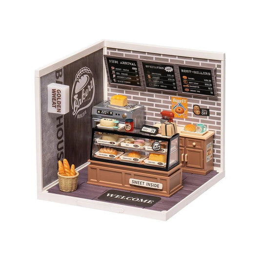 Rolife Super Creator Golden Wheat Bakery Plastic DIY Miniature House Kit DW005 - The Emporium