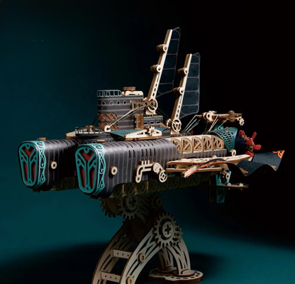 20000 Leagues Under the Sea Steampunk Airship | 3D Wooden Puzzle